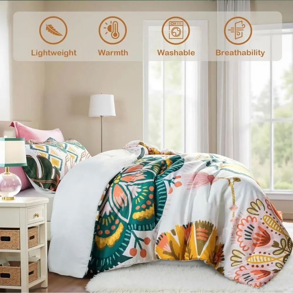 Boho Dreams Full Comforter Set 2 Pillow Shams Tribal Floral Print NEW IN PACKAGE